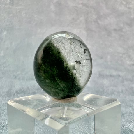 【ガネッシュヒマール産】アクチノライトイン天然ヒマラヤ水晶 タイヤ型ビーズ②/Ganesh Himal Actinolite in Himalayan Quartz Tire beads