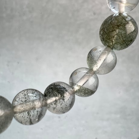 【ガネッシュヒマール産】アクチノライトイン天然ヒマラヤ水晶デザインブレスレット/Ganesh Himal Actinolite in Himalayan Quartz Design Bracelet
