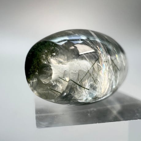 【ガネッシュヒマール産】アクチノライト&クローライトイン天然ヒマラヤ水晶 樽型ビーズ/Ganesh Himal Actinolite&Chlorite in Himalayan Quartz