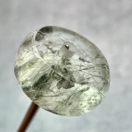【ガネッシュヒマール産】アクチノライトイン天然ヒマラヤ水晶 タイヤ型ビーズ⑥/Ganesh Himal Actinolite in Himalayan Quartz Tire beads