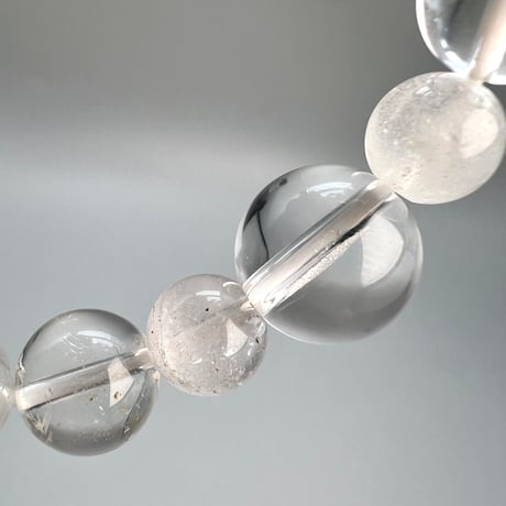【カイラス産】"手磨き"天然ヒマラヤ水晶デザインブレスレット/Kailash Himalayan Quartz Design Bracelet