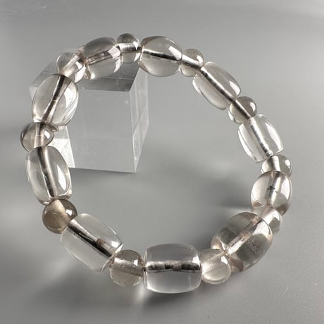 ガウリシャンカール産"手磨き加工"天然ヒマラヤスモーキークォーツ デザインブレスレット Gaurishankar SmokyQuartz Design Bracelet