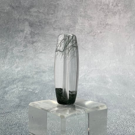 【ガネッシュヒマール産】アクチノライト&クローライトイン天然ヒマラヤ水晶 樽型ビーズ⑫/Ganesh Himal Actinolite&Chlorite in barrel beads
