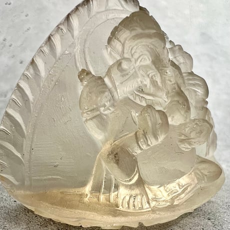 【ガウリシャンカール産】天然ヒマラヤレモンスモーキークォーツ "ガネーシャ"仏像/Gaurishankar Himalayan Lemon Smoky "Ganesha"Statue