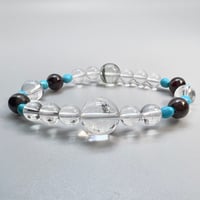 【デザインブレスレット】アリゾナターコイズ×ネパールガーネット×天然ヒマラヤ水晶/Arizona Turquoise×Nepal Garnet×Himalayan Quartz Bracelet