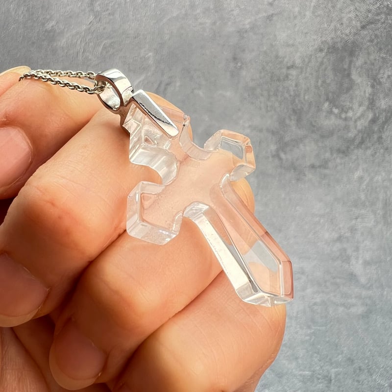 ガネッシュヒマール産】天然ヒマラヤ水晶クロスペンダントトップ⑤