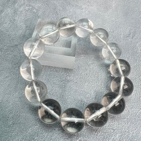 【カイラス産】"手磨き"天然ヒマラヤ水晶 ブレスレット16mm内径18cm/Kailash Himalayan Quartz Bracelet