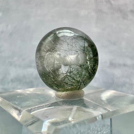 【ガネッシュヒマール産】アクチノライトイン天然ヒマラヤ水晶 タイヤ型ビーズ⑦/Ganesh Himal Actinolite in Himalayan Quartz Tire beads