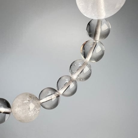 【デザインブレスレット】"手磨き加工"カイラス産天然ヒマラヤ水晶/Kailash Himalayan Quartz Design Bracelet