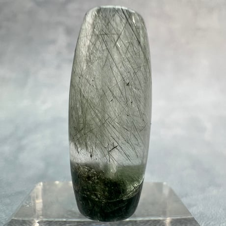 【ガネッシュヒマール産】アクチノライト&クローライトイン天然ヒマラヤ水晶 樽型ビーズ⑭/Ganesh Himal Actinolite&Chlorite in barrel beads