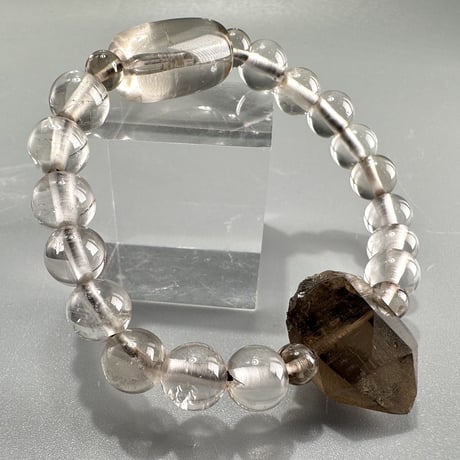 ガウリシャンカール産天然ヒマラヤスモーキークォーツ デザインブレスレット1️⃣ Gaurishankar SmokyQuartz Design Bracelet