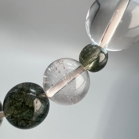 【デザインブレスレット】カイラス×ガネッシュヒマール天然ヒマラヤ水晶デザインブレスレット/Kailash×Ganesh Himal Himalayan Quartz Design Bracelet