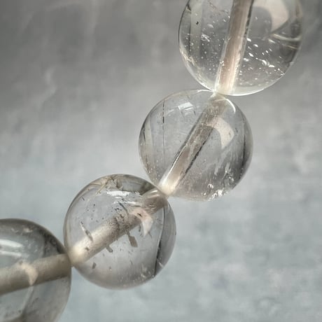 【ガネッシュヒマール産】天然ヒマラヤ水晶ブレスレット9.6~10.3mm内径17.5cm/Ganesh Himal Himalayan Quartz Bracelet