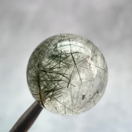 【ガネッシュヒマール産】アクチノライトイン天然ヒマラヤ水晶ビーズ⑭/Ganesh Himal Actinolite in Himalayan Quartz beads