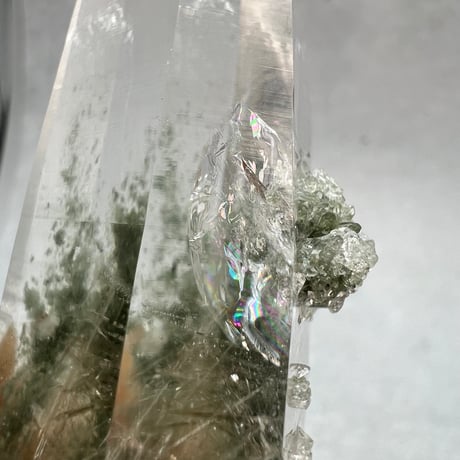 【ガネッシュヒマール産】クローライト&アクチノライト イン天然ヒマラヤ水晶/Ganesh Himal Chlorite&Actinorite in Himalayan Quartz