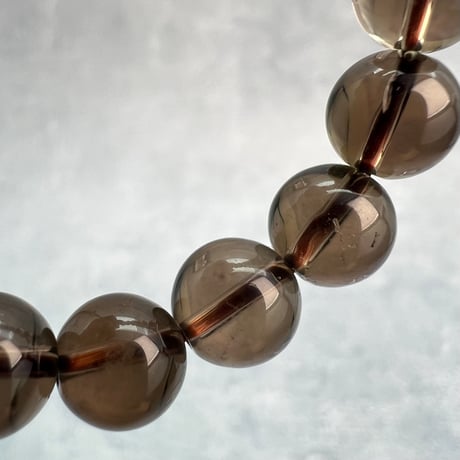 ハイクオリティ【ガウリシャンカール産】天然ヒマラヤスモーキークォーツブレスレット(8mm内径16cm)/Gaurishankar Himalayan Smoky Quartz Bracelet