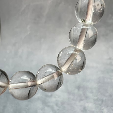 【ガネッシュヒマール産】天然ヒマラヤ水晶ブレスレット8mm内径15cm①/Ganesh Himal Himalayan Quartz Bracelet