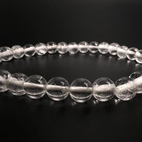 【アンナプルナ産】"手磨き加工"天然ヒマラヤ水晶ブレスレット6mm内径16.5cm/Annapurna Himalayan Quartz  Bracelet
