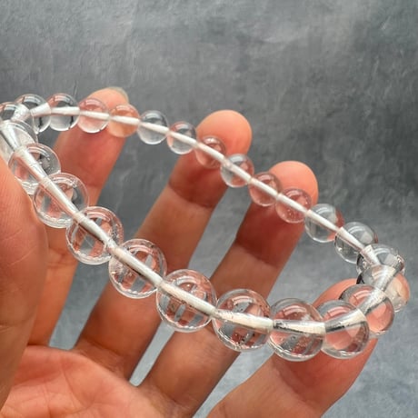 【ガネッシュヒマール産】天然ヒマラヤ水晶ブレスレット8mm内径18cm/Ganesh Himal Himalayan Quartz Bracelet