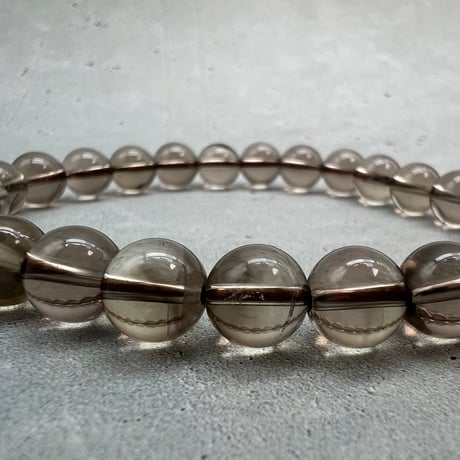 ハイクオリティ【ガウリシャンカール産】天然ヒマラヤスモーキークォーツブレスレット(8mm内径17cm)/Gaurishankar Himalayan Smoky Quartz Bracelet