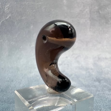 【ガウリシャンカール産】天然ヒマラヤスモーキークォーツ"手磨き加工"勾玉ビーズ②/Gaurishankar Himalayan Smoky Quartz Magatama Beads