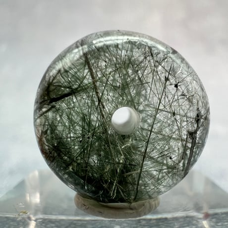【ガネッシュヒマール産】アクチノライトイン天然ヒマラヤ水晶 タイヤ型ビーズ⑤/Ganesh Himal Actinolite in Himalayan Quartz Tire beads