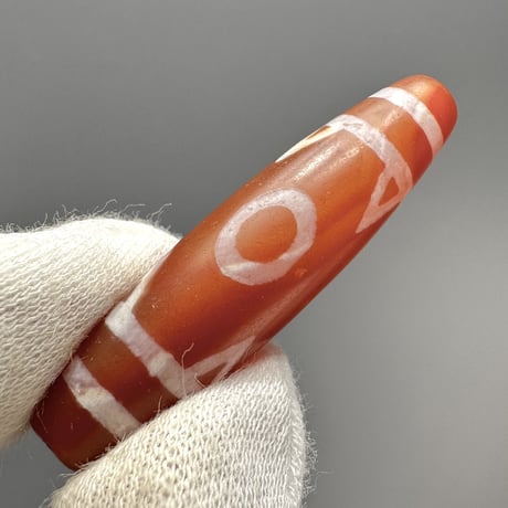 天珠 （めのう）/ カーネリアン ① Dzi Beads Carnelian