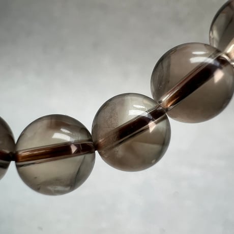 ハイクオリティ【ガウリシャンカール産】天然ヒマラヤスモーキークォーツブレスレット(8mm内径17cm)/Gaurishankar Himalayan Smoky Quartz Bracelet