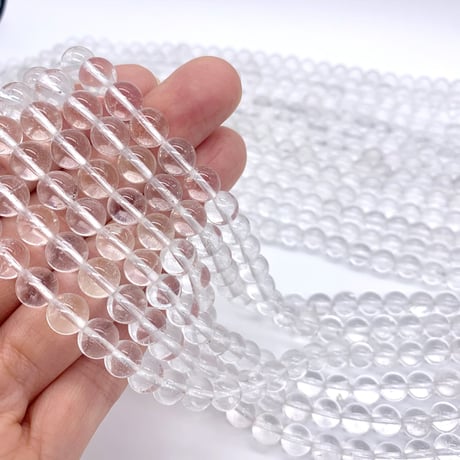 ガネーシュヒマール産ヒマラヤ水晶ビーズ8mm/Ganesh Himal Himalayan Quartz Beads