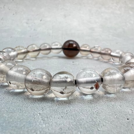 【ガウリシャンカール産】天然ヒマラヤスモーキークォーツ デザインブレスレット/Gaurishankar Smoky Quartz Design Bracelet