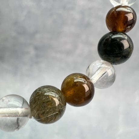 【デザインブレスレット】ネパール産ヒマラヤドラバイトトルマリン×ガネッシュヒマール/Nepal Himalayan Tourmaline×Ganesh Bracelet