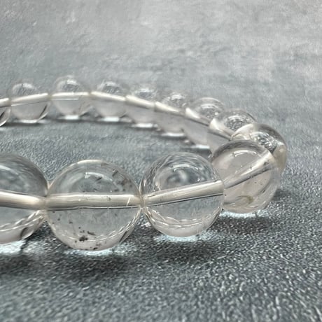 【カイラス産】"手磨き加工"天然ヒマラヤ水晶ブレスレット①10mm内径15cm /Kailash Himalayan Quartz Bracelet