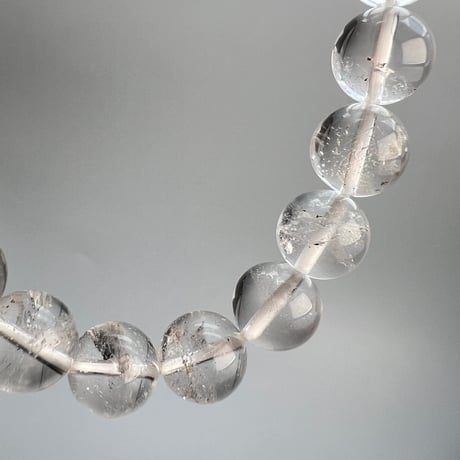 【カイラス産】"手磨き加工"天然ヒマラヤ水晶ブレスレット(10mm内径17cm)②/Kailash Himalayan Quartz Bracelet