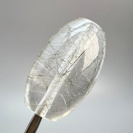 【ガネッシュヒマール産】アクチノライト イン天然ヒマラヤ水晶 樽型ビーズ/Ganesh Himal Actinolite in Himalayan Quartz barrel bead