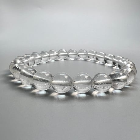 【カイラス産】"手磨き加工"天然ヒマラヤ水晶ブレスレット(8mm内径16cm)/Kailash Himalayan Quartz Bracelet