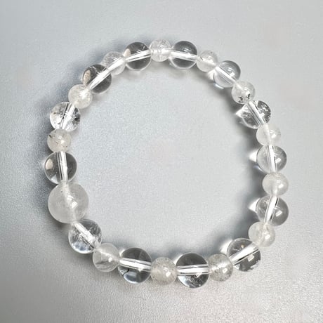 【カイラス産】"手磨き"天然ヒマラヤ水晶デザインブレスレット/Kailash Himalayan Quartz Design Bracelet