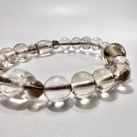 ガウリシャンカール産"手磨き加工"天然ヒマラヤスモーキークォーツ デザインブレスレット⑦ Gaurishankar SmokyQuartz Design Bracelet