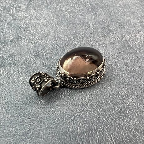 【ガウリシャンカール産】天然ヒマラヤスモーキークォーツ シルバー925ペンダントトップ/GauriShankar Smoky Quartz Silver925 Pendant Top