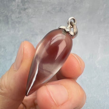 【ガウリシャンカール産】天然ヒマラヤスモーキークォーツ"手磨き加工"ペンダント/ペンデュラム/Gauri Shankar Himalayan Smoky Quartz pendant Pendulum
