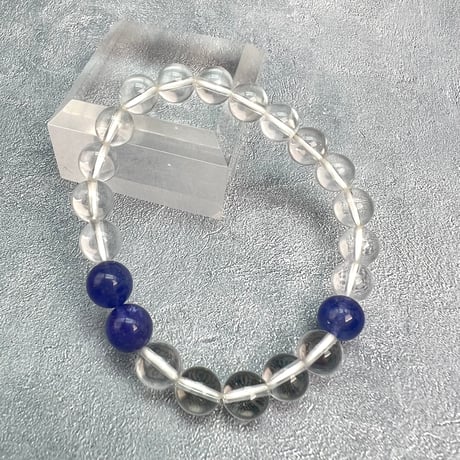 【デザインブレスレット】ガネッシュヒマール産ヒマラヤ水晶×タンザナイトデザインブレスレット②/Ganesh Himal Himalayan Quartz+Tanzanite