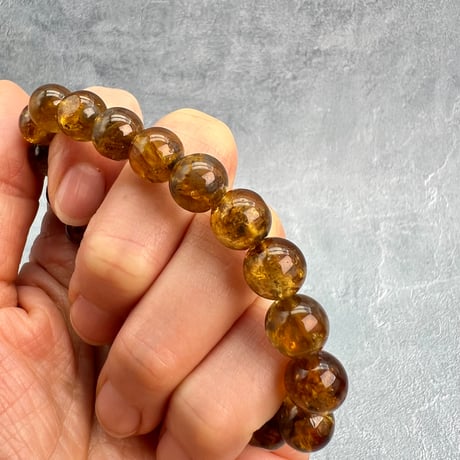 ネパール産🇳🇵ハニートルマリンブレスレット9mm内径16/Nepal Honey Tourmaline Bracelet