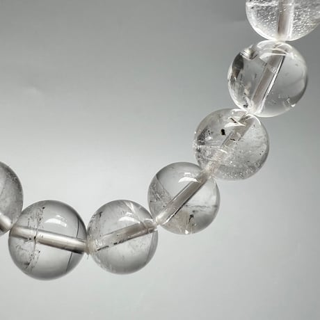【カイラス産】"手磨き加工"天然ヒマラヤ水晶ブレスレット(10mm内径15cm)①/Kailash Himalayan Quartz Bracelet
