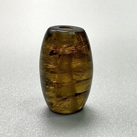 ネパール産ドラバイトトルマリン"手磨き加工"樽型ビーズ/Nepal Dravite Tourmaline Barrel Shaped Beads