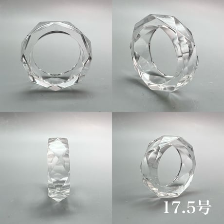 【ガネッシュヒマール産】天然ヒマラヤ水晶ファセットリング(16号〜19.5号) /Ganesh Himal Himalayan Quartz Facet Ring