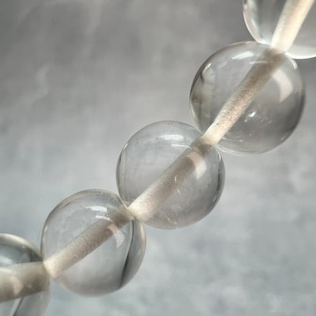 【ガネッシュヒマール産】"手磨き"天然ヒマラヤ水晶ブレスレット8mm内径17cm/Ganesh Himal Himalayan Quartz Bracelet