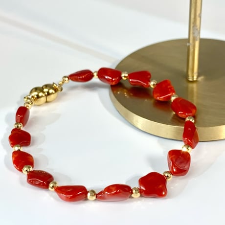 イタリア産赤珊瑚ブレスレット🅱️/Red Coral Bracelet