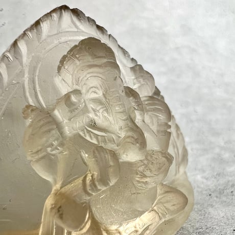 【ガウリシャンカール産】天然ヒマラヤレモンスモーキークォーツ "ガネーシャ"仏像/Gaurishankar Himalayan Lemon Smoky "Ganesha"Statue