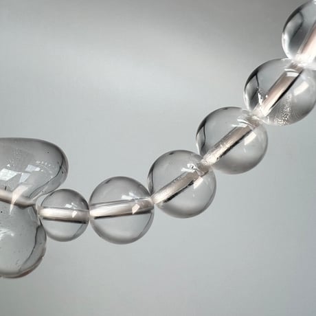 【ガネッシュヒマール産】天然ヒマラヤ水晶"ハート"デザインブレスレット③/Ganesh Himal Himalayan Quartz Design Bracelet