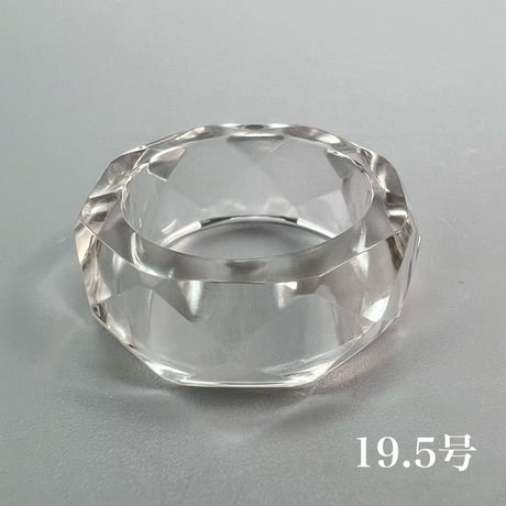 【ガネッシュヒマール産】天然ヒマラヤ水晶ファセットリング(16号〜19.5号) /Ganesh Himal Himalayan Quartz Facet Ring