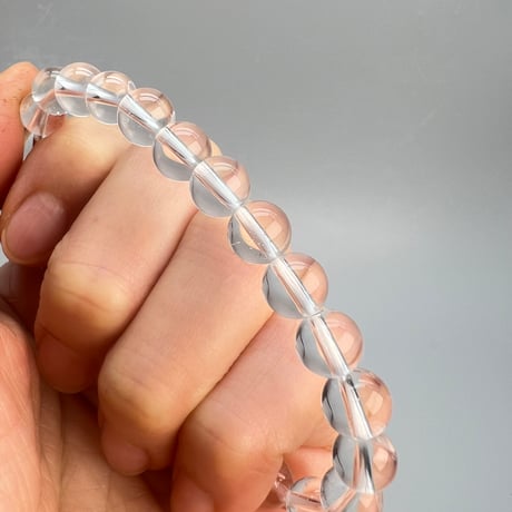 【ハイクオリティー】ガネッシュヒマール産天然ヒマラヤ水晶ブレスレット8mm内径17cm/High Quality Ganesh Himal Himalayan Quartz Bracelet